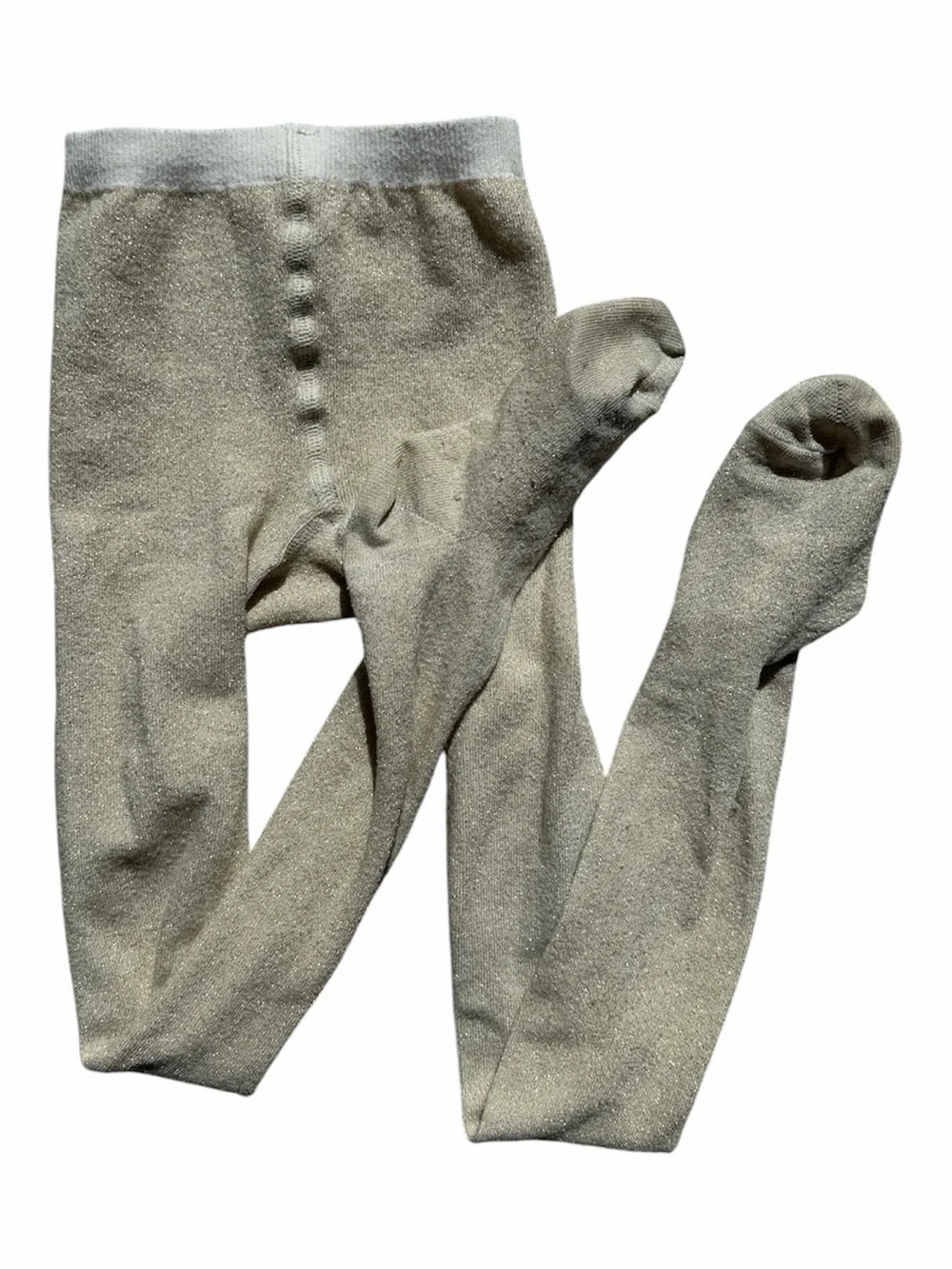 Hanna Andersson Shimmery Cream Sparkle Footed Tights